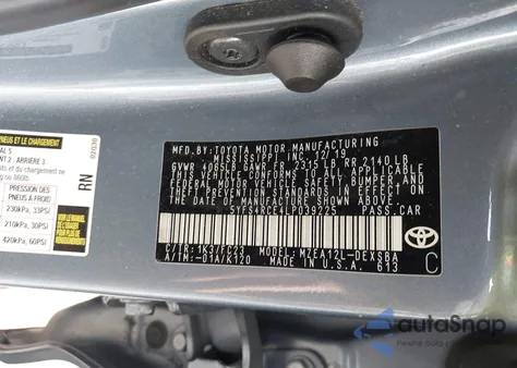 2020 Toyota Corolla Se z USA, uszkodzony, nr VIN 5YFS4RCE4LP039225